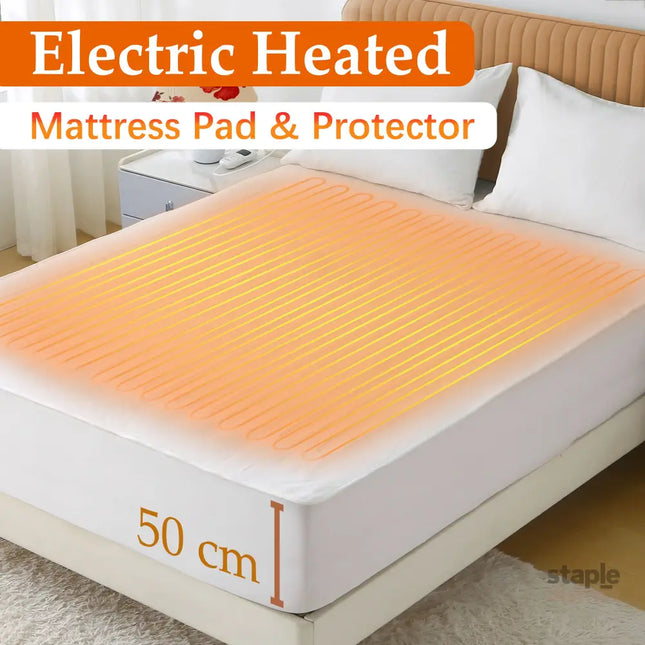 Heated Mattress Pad - Bedding Electric Blanket with 9 Heat Setting & 9-Hour Auto Off Heated Mattress Pad-Machine