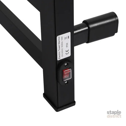 Heated Towel Rail Warmer Rack Wall Mounted Black-2006733186985496579