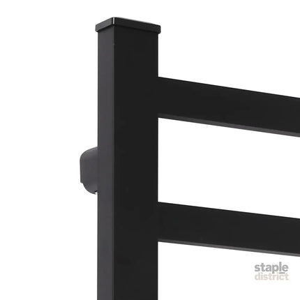 Heated Towel Rail Warmer Rack Wall Mounted Black-2006733186985496581