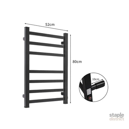 Heated Towel Rail Warmer Rack Wall Mounted Black-2006733186985496578