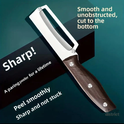 Heavy-duty stainless steel vegetable peeler and slicer - multi-functional kitchen tool with straight blade and