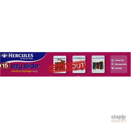 Hercules Ezy Slide Medium Storage Bags 15pk x3-2050056818079698946