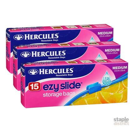 Hercules Ezy Slide Medium Storage Bags 15pk x3-2050056818079698944