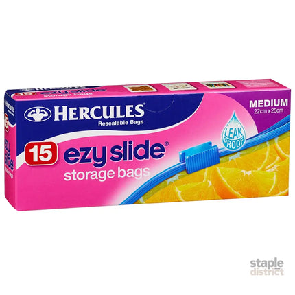 Hercules Ezy Slide Medium Storage Bags 15pk x3-2050056818079698945