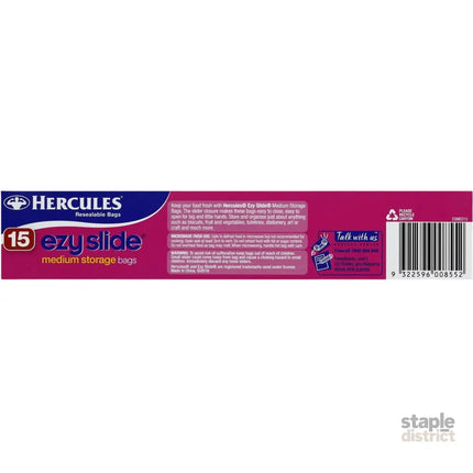 Hercules Ezy Slide Medium Storage Bags 15pk x3-2050056818079698947