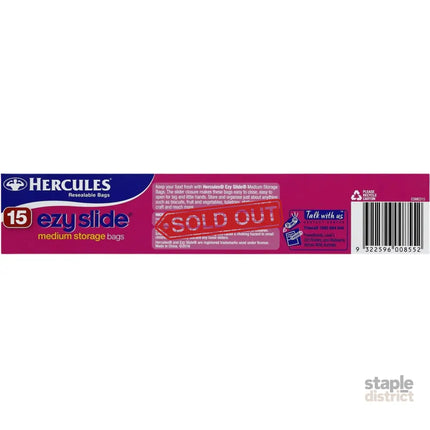 Hercules Ezy Slide Medium Storage Bags 15pk x3-2050056818079698947