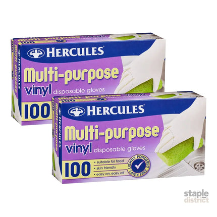 Hercules Multipurpose Vinyl Gloves 100pk x2-2050056820344623104