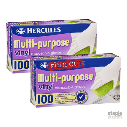Hercules Multipurpose Vinyl Gloves 100pk x2-2050056820344623104