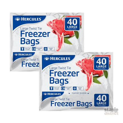 Hercules Tear-Off Freezer Bags Large 40pk x2-2050056820680167424