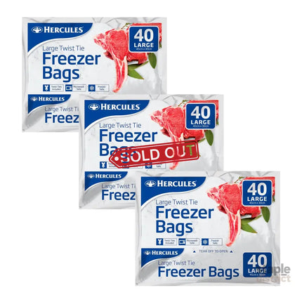 Hercules Tear-Off Freezer Bags Large 40pk x3-2050056820839550976