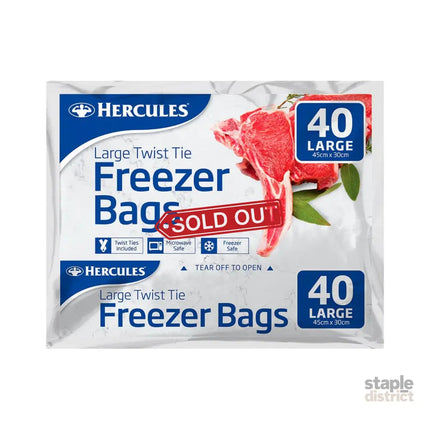 Hercules Tear-Off Freezer Bags Large 40pk x4-2050056820994740224
