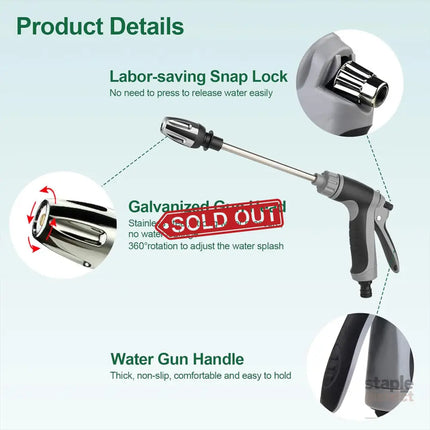 High Pressure Long Pole Water Spray Nozzle Household Car Wash Cleaning Sprayer - Car Wash Sprayer Set - Auto