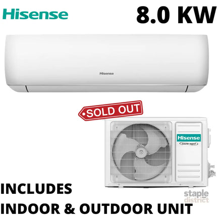 Hisense 8.0 KW V Series Reverse Cycle Air Conditioner Inverter AC (Indoor & Outdoor Unit) - Appliances > Air