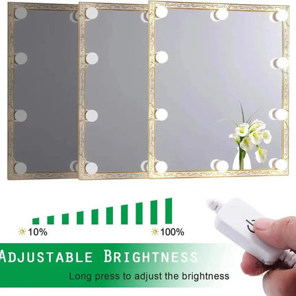 Hollywood LED Vanity Mirror Lights Kit,Stick on Dimmable Makeup Lights 12V Mirror Lighting Strip Fixture for Vanity