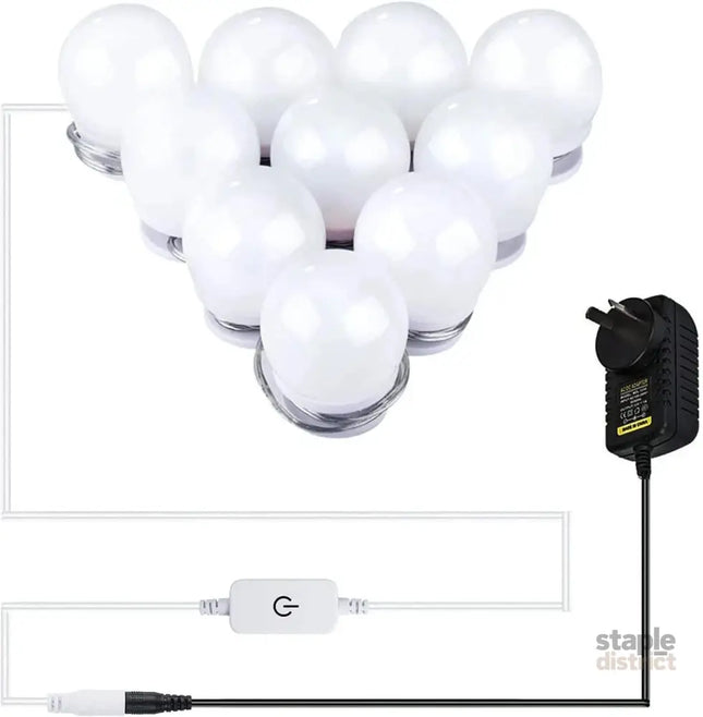 Hollywood LED Vanity Mirror Lights Kit,Stick on Dimmable Makeup Lights 12V Mirror Lighting Strip Fixture for Vanity