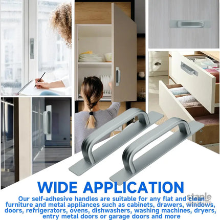 Homakover 1 Pair Refrigerator Door Handle with Adhesive Tape Replacement Fridge Pull Handle for Fridge Microwave ovens
