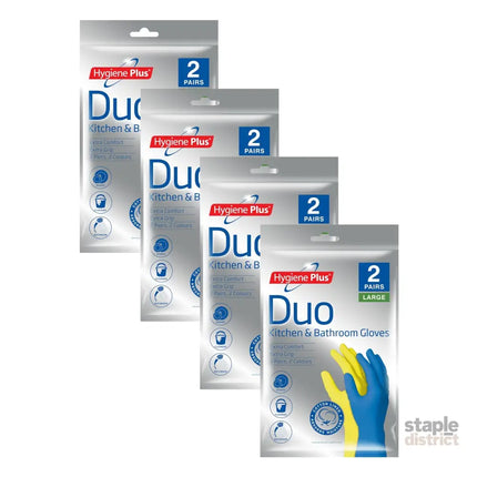 Hygiene Plus Duo Kitchen and Bathroom Gloves 2pk (Large) x4-2050056854792441856