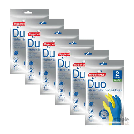 Hygiene Plus Duo Kitchen and Bathroom Gloves 2pk (Large) x6-2050056854968602624