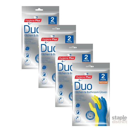 Hygiene Plus Duo Kitchen and Bathroom Gloves 2pk (Medium) x4-2050056821808435200