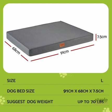 i.Pet Dog Bed Large Water-resistant Egg Crate Foam Orthopedic Pet Mat Grey - Pet Care > Dog Supplies > Dog Beds