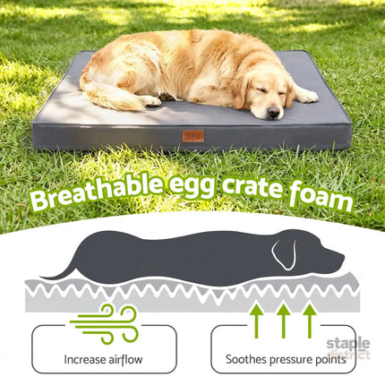 i.Pet Dog Bed Large Water-resistant Egg Crate Foam Orthopedic Pet Mat Grey - Pet Care > Dog Supplies > Dog Beds