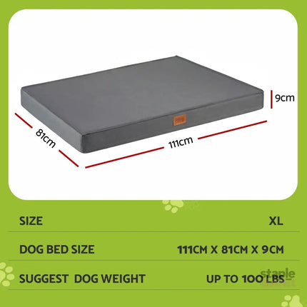 i.Pet Dog Bed XL Water-resistant Egg Crate Foam Orthopedic Pet Mat Grey - Pet Care > Dog Supplies > Dog Beds