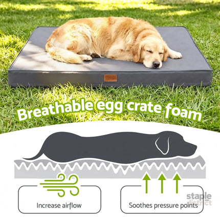 i.Pet Dog Bed XL Water-resistant Egg Crate Foam Orthopedic Pet Mat Grey - Pet Care > Dog Supplies > Dog Beds