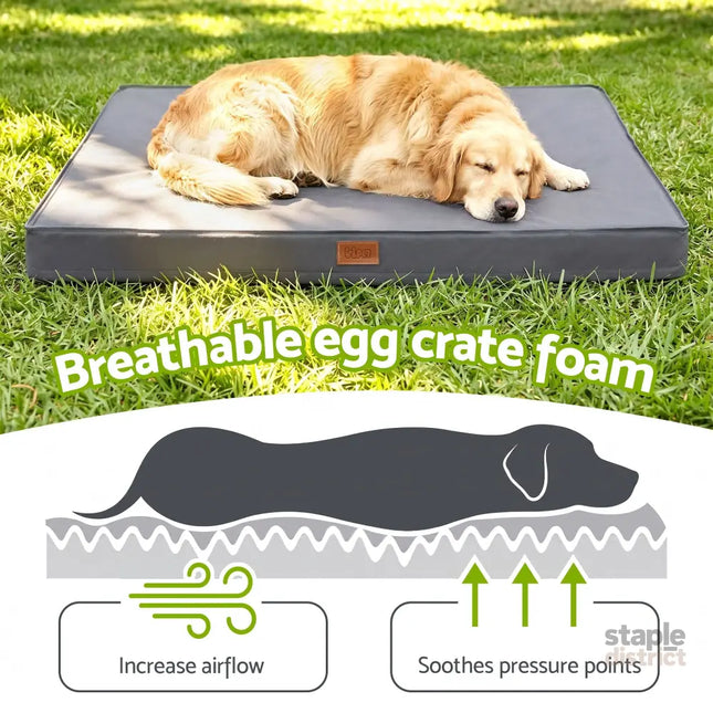 i.Pet Dog Bed XL Water-resistant Egg Crate Foam Orthopedic Pet Mat Grey - Pet Care > Dog Supplies > Dog Beds