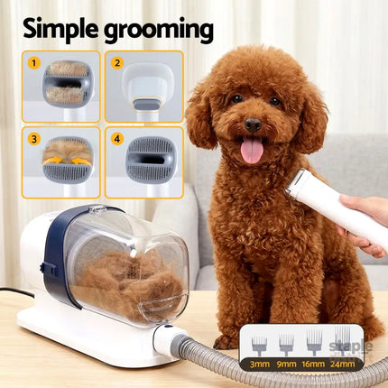 i.Pet Pet Grooming Kit Vacuum Dog Cat Hair Dryer Remover Clipper Brushes Cleaning - Pet Care > Cleaning & Maintenance >
