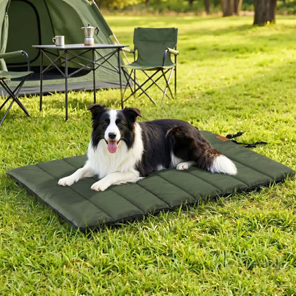 i.Pet Outdoor Dog Bed Large Water-resistant Washable Foldable Travel Dog Mat Green - Pet Care > Dog Supplies > Dog Beds