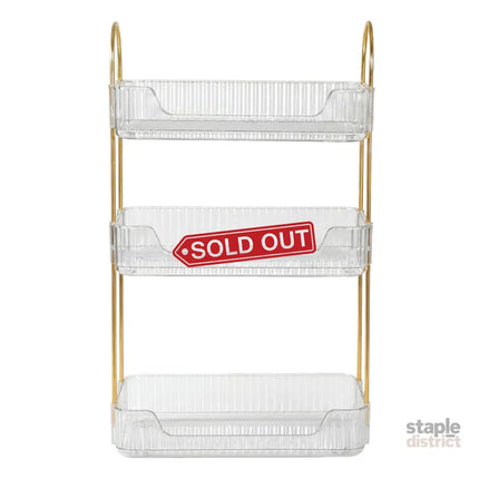Ilus 3 Tier Makeup Organiser Vanity Countertop Shelf Cosmetic Holder White-2050056778967814145