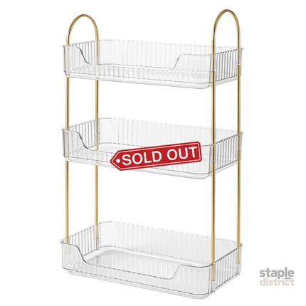 Ilus 3 Tier Makeup Organiser Vanity Countertop Shelf Cosmetic Holder White-2050056778967814144