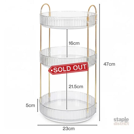 Ilus 360� Roating Makeup Organiser Vanity Countertop Shelf Cosmetic Holder White-2050056779341107202