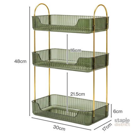 Ilus Makeup Organiser Vanity Countertop Shelf Cosmetic Holder Storage Green-2050056778762293250