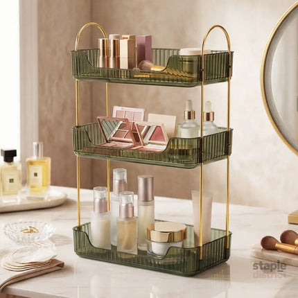 Ilus Makeup Organiser Vanity Countertop Shelf Cosmetic Holder Storage Green-2050056778762293255