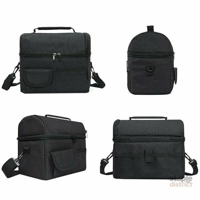 Insulated Lunch Bag Box Tote Cooler For Women Men Hot Cold Food Thermal - Grey - Outdoor Recreation > Iceboxes &
