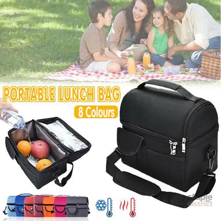 Insulated Lunch Bag Box Tote Cooler For Women Men Hot Cold Food Thermal - Light Blue - Outdoor Recreation > Iceboxes &