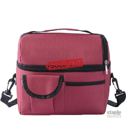 Insulated Lunch Bag Box Tote Cooler For Women Men Hot Cold Food Thermal - Rose Red - Outdoor Recreation > Iceboxes &