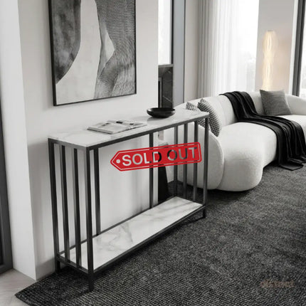 Interior Ave - Bronte Dual Layer Marble Stone Console - White Marble Stone - Furniture > Bathroom > Bathtubs