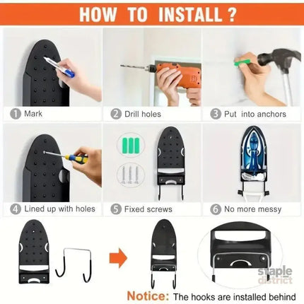 Iron Stand Double Hook Storage Rack Hanging Iron Holder for Home Organisation - Black - Appliances > Washers Dryers &