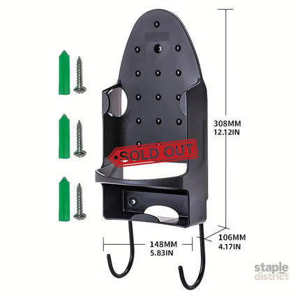 Iron Stand Double Hook Storage Rack Hanging Iron Holder for Home Organisation - White - Appliances > Washers Dryers &