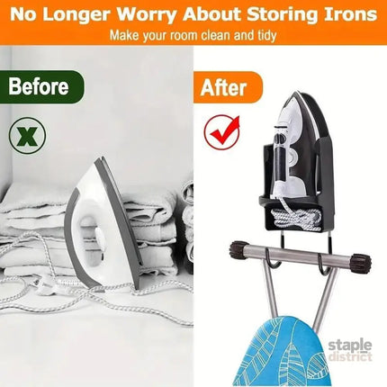 Iron Stand Double Hook Storage Rack Hanging Iron Holder for Home Organisation - White - Appliances > Washers Dryers &