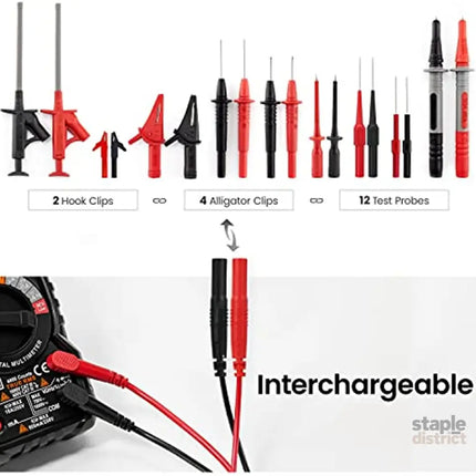KAIWEETS 23PCS Multimeter Test Leads Kit with Replaceable Precision Probes Set and Alligator Clips Test Probes Test