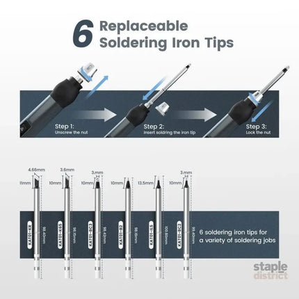 KAIWEETS KETS02 Smart Digital Soldering Iron Kit 65W Programmable AU Plug - Tools > Power Tools > Welding Guns & Plasma