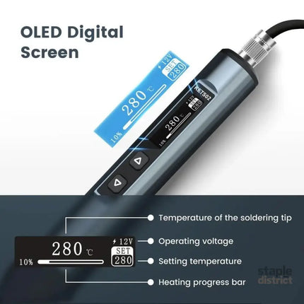 KAIWEETS KETS02 Smart Digital Soldering Iron Kit 65W Programmable AU Plug - Tools > Power Tools > Welding Guns & Plasma
