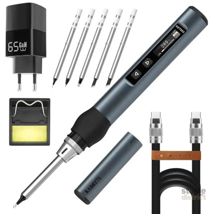 KAIWEETS KETS02 Smart Digital Soldering Iron Kit 65W Programmable AU Plug - Tools > Power Tools > Welding Guns & Plasma