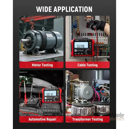 KAIWEETS Megohmmeter Insulation Resistance Tester Up to 100GΩ 50V/100V/250V/500V/1000V One-Touch DAR/PI with AC/DC