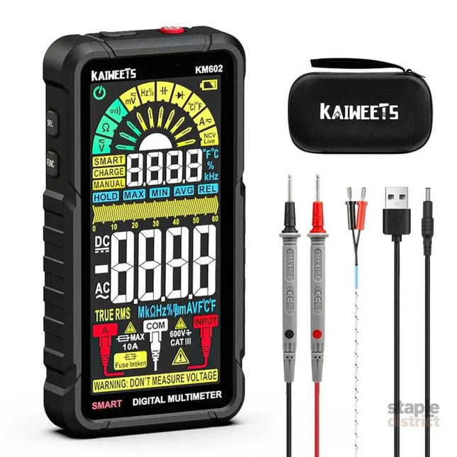 KAIWEETS Smart Multimeter Rechargeable Electrical Tester with Auto Ranging Digital Voltmeter Measures Voltage Current