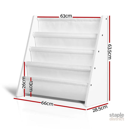 Keezi 4 Tiers Kids Bookshelf Magazine Shelf Children Bookcase Rack Organiser - Baby & Kids > Kid’s Furniture > Kid’s