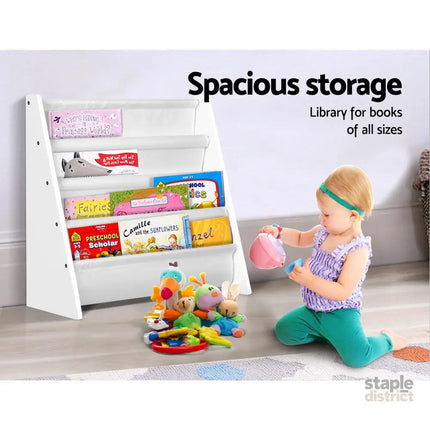 Keezi 4 Tiers Kids Bookshelf Magazine Shelf Children Bookcase Rack Organiser - Baby & Kids > Kid’s Furniture > Kid’s